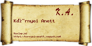 Környei Anett névjegykártya