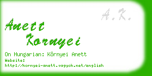 anett kornyei business card